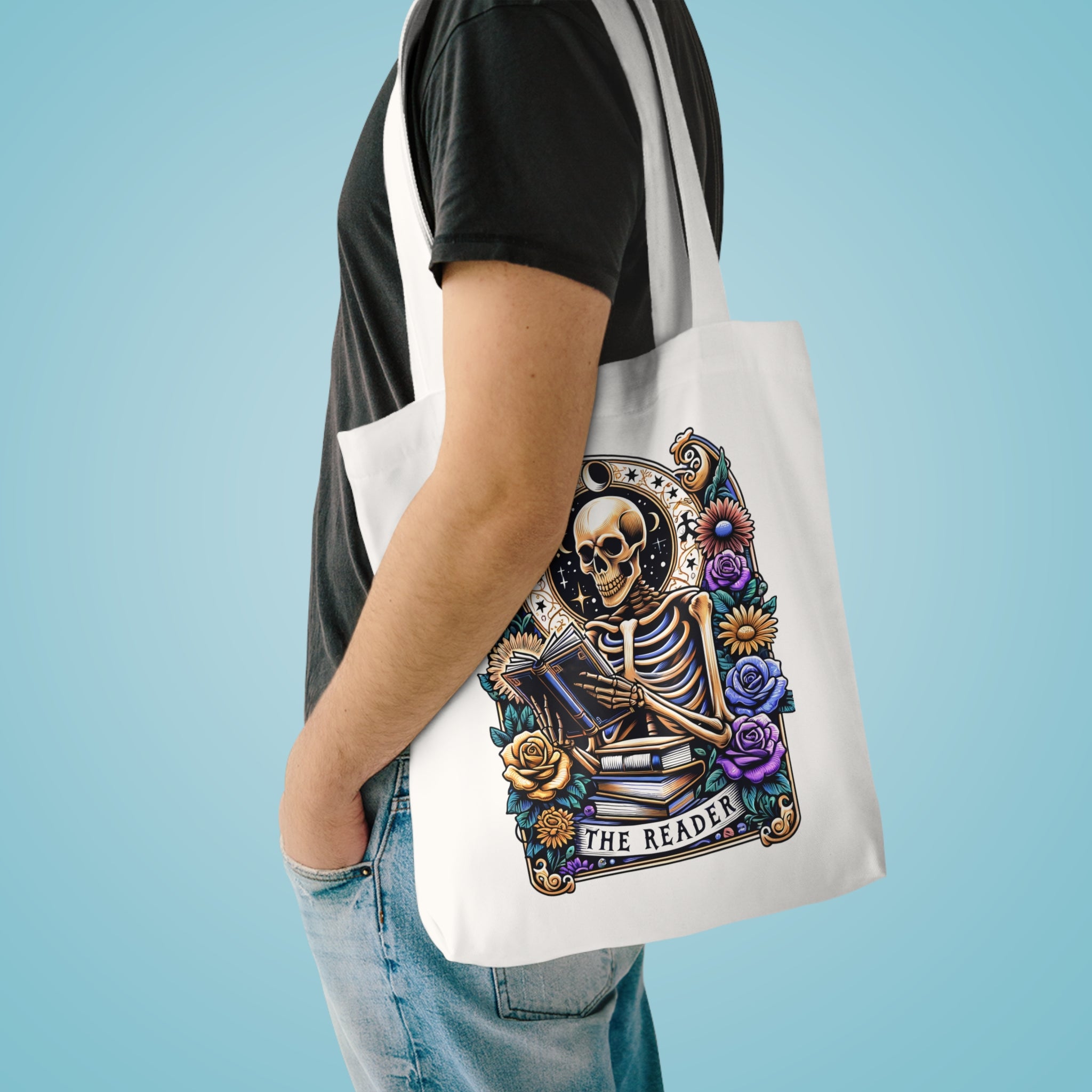 Skeleton Reader Tote Bag