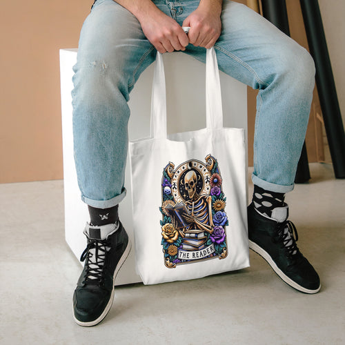 Skeleton Reader Tote Bag